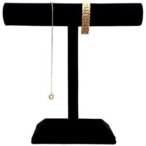 Velvet T-Bar Jewelry Display Holds Bracelets, Necklaces, Bangles, and More